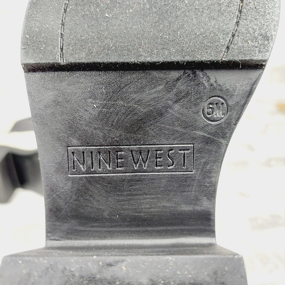 NEW Nine West Doleas 3 White Black Chunky Ankle Boots i258 - Picture 13 of 15